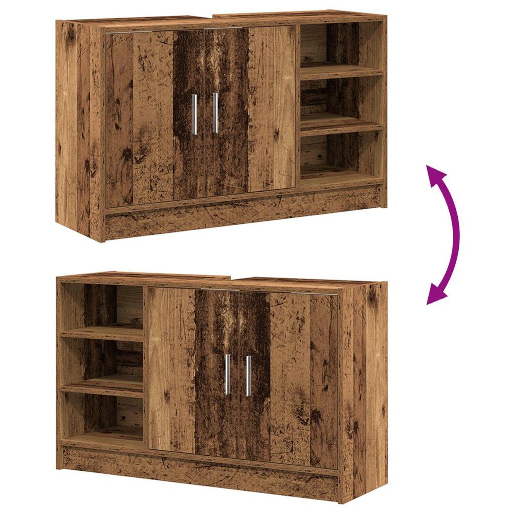 vidaXL Spültischschrank Altes Holz 90x29x55 cm Holzwerkstoff