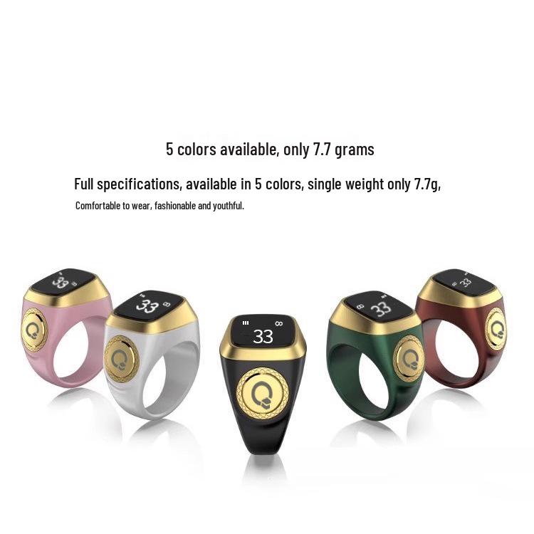 Rechargeable Bluetooth Smart Ring with Digital Counter