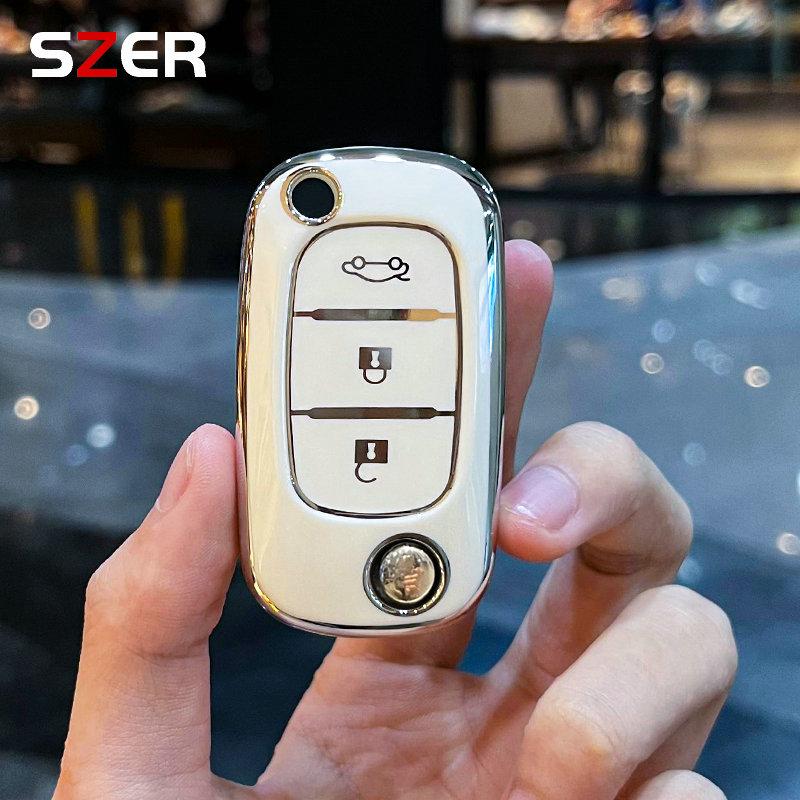 3 Buttons TPU Key Case Cover for LADA Vesta Granta XRay Kalina Priora Sedan Sport for Renault Fluence Clio Megane for Mercedes
