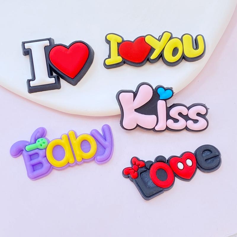 10Pcs New Cute Love Letter Series PVC Flexible Glue FlatBack DIY Scrapbook Embellishment Phone Craft Decoration