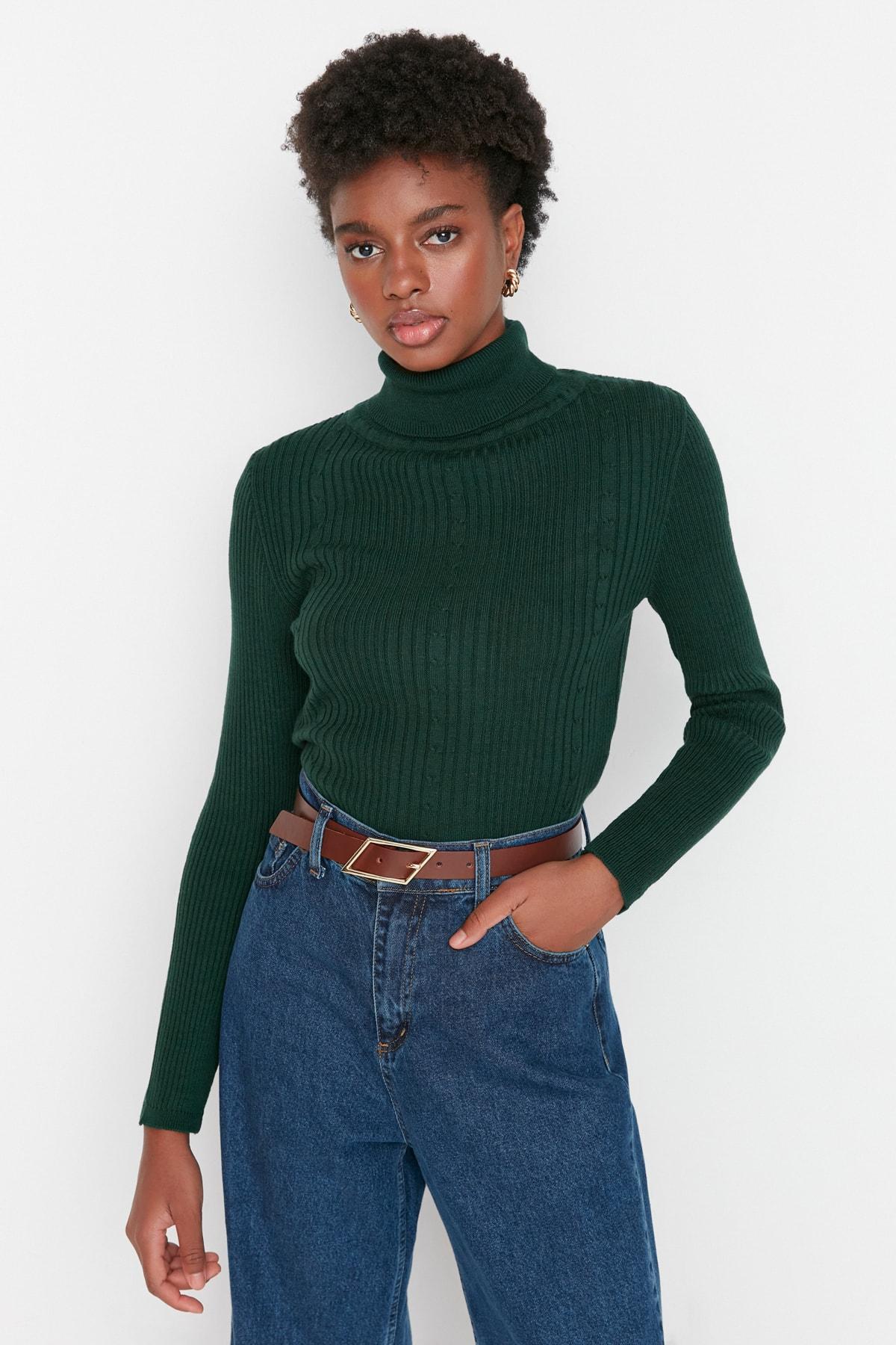 

Свитер - Зеленый - Классический крой