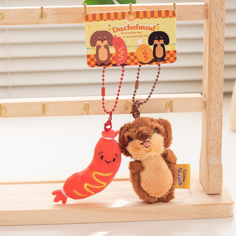 

Camera Plush Dog Keychain Dachshund Plush Puppy Dolls Fashion Car Key Ring Women Style E