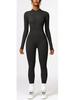 Seamless Long-Sleeve Zip Jumpsuit: Slim-Fit Yoga & Sportswear