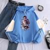 Anime Demon Slayer Graphic Hoodies Men Women Clothing Akaza Manga Print Hoodie Fall Fleece Long Sleeves Loose Soft Sweatshirt