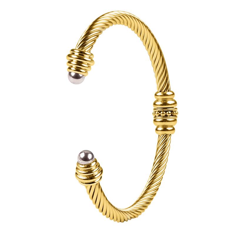 Bracciale Donna Bracciale in pellicola di seta Twke dorato dorato 18 carati Bracciale Twist Jackie alla moda
