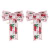 2 Pcs Christmas Tree Bow Topper Bright Color Handcrafted Xmas Decoration for Wreath Door Wall Holiday Party Winter