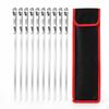 430 Stainless Steel BBQ Skewers Set with Pen Clip Design for Outdoor Grilling 8 Pieces Canvas