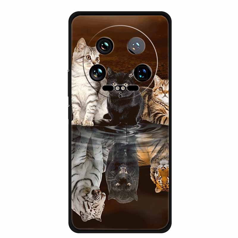 For Xiaomi 14 Ultra 5G Case 6.73''Animals Painted Silicone Soft TPU Coques for Xiaomi 14Ultra Shockproof Cover Shells Cool Wolf