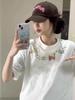 Women's Plus Size Retro Cartoon Short Sleeve T-shirt - American Summer Loose Fit, Petite Design Top