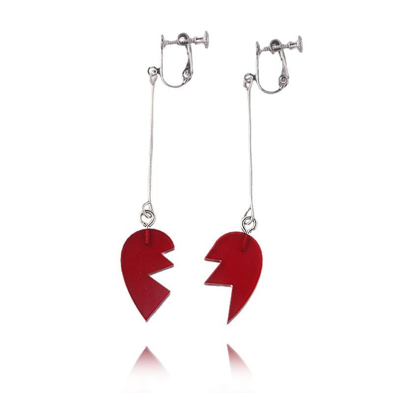 Anime JoJo Bizarre Adventure Cosplay Earrings Pierre Polnareff Splice Heart Kakyoin Noriaki Cherry Clip Earrings Jewelry Gifts