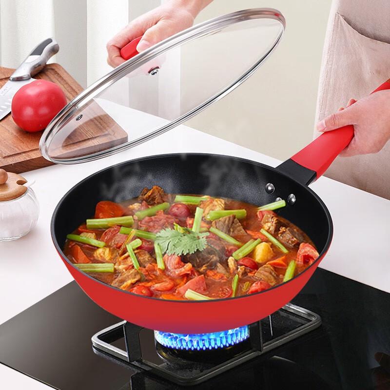 Yoshida 32cm Roter Antihaft-Wok