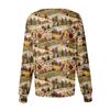 Women Long Sleeve Pattern Pocket Working Stand-up Collar Single-breasted Protective Overalls Cardigan Jacket Top