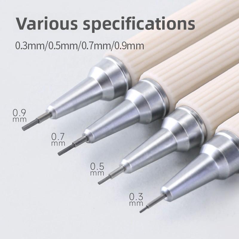 Set de Lápices Mecánicos Metálicos LANGUO 0.3/0.5/0.7/0.9mm Con Goma de Borrar Agarre Suave para Bocetos Artísticos Dibujo Papelería Material Escolar