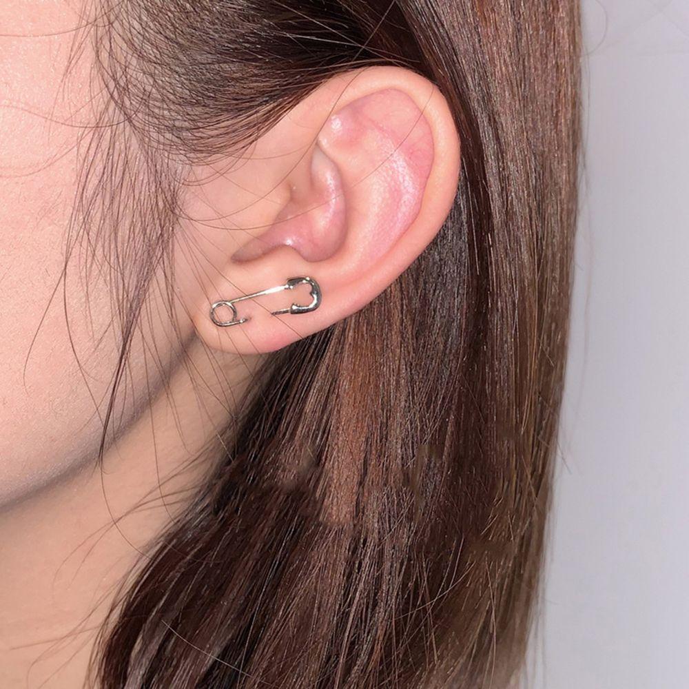 

925 Couples Creative Jewelry Irregular Sterling Silver Paper Clip Earring Pin Earrings