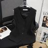 Moda Retro Francesa Chaleco Corto de Cintura Chaqueta para Mujer Verano Temperamento de Alta Gama Cuello en V Blanco Chaleco de Traje