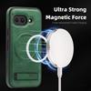 For Google Pixel 9a Magnetic Case Kickstand Leather Phone Back Cover