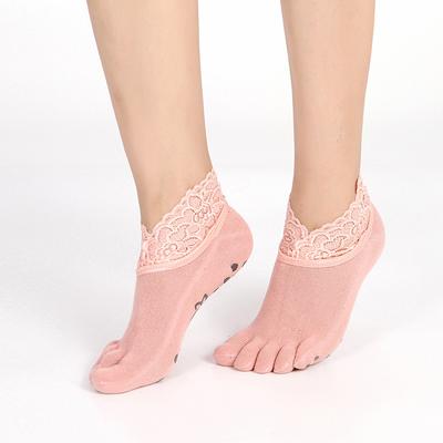 Fashion Lace Trimmed Cotton Yoga Socks Women'S Professional Non-Slip Socks Dance Sports One Piece