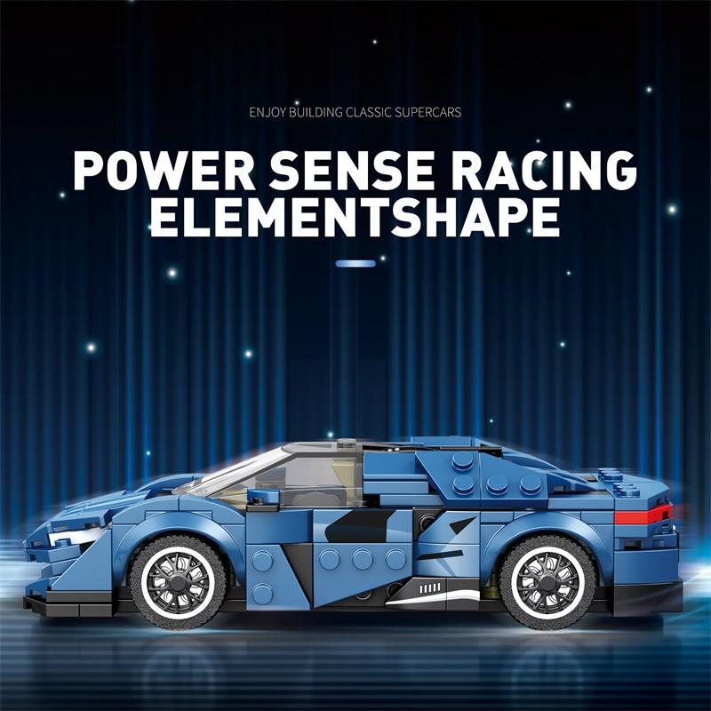Non-Toxic 298Pcs City Racing Building Blocks 1:24 Car Model Assembly Bricks Toys Desktop Decoration Display Children Toys Holiday Gifts