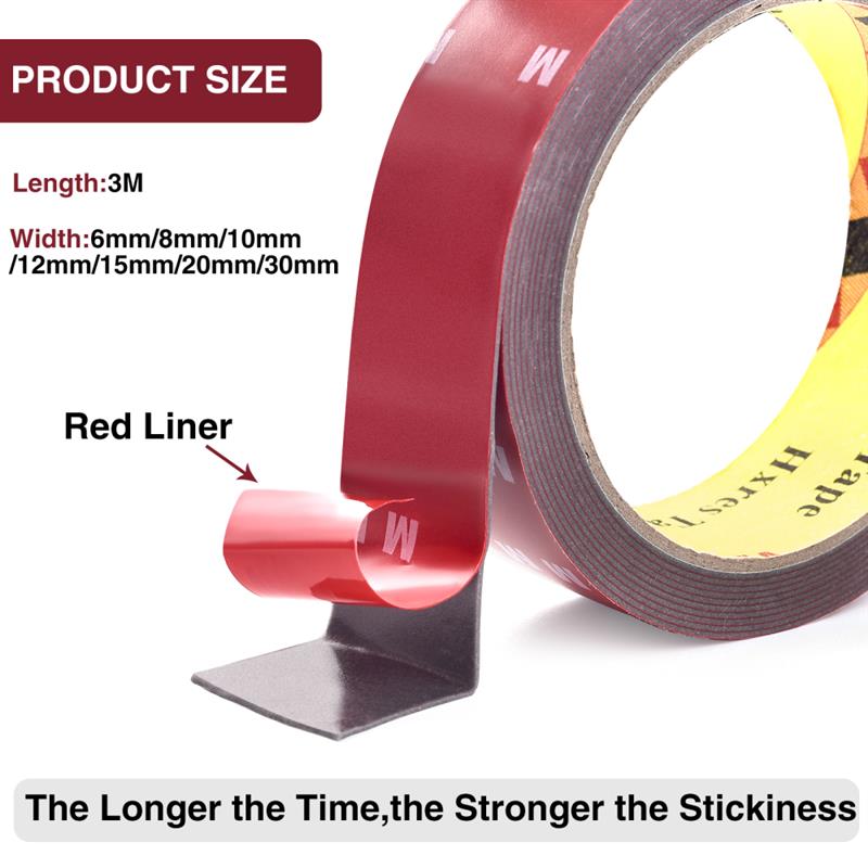 3Meters Extra Strong Double Sided Tape Adhesive 0.8mm ThickFor Car Industry Special High Viscosity Mounting Fixing Sticky TapePinstriping Tape 3