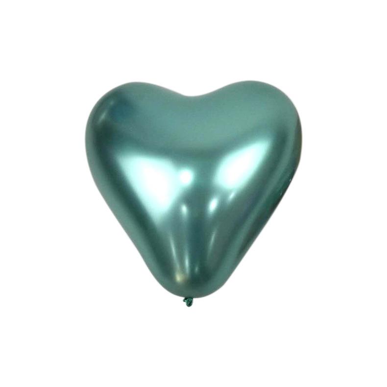 Valentine‘s Day Balloons Metallic Gold Heart Chrome Balloons for Wedding Party Decor Thickened Latex Balloon Set