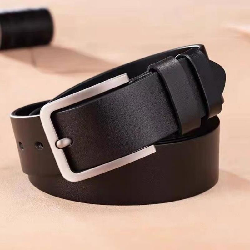 Men's Vintage Casual Belt Black Pin Buckle Student Versatile Leather Wide Belt