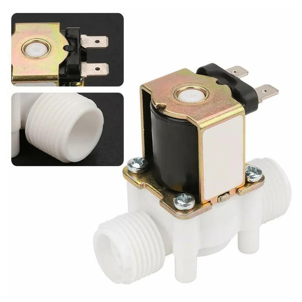 AC 220V/DC 12V Normally Closed Electric Solenoid Valve 1/2" 3/4" Male Thread Plastic Water Valve for 0.02-1mpa Pressure 1/10Pcs