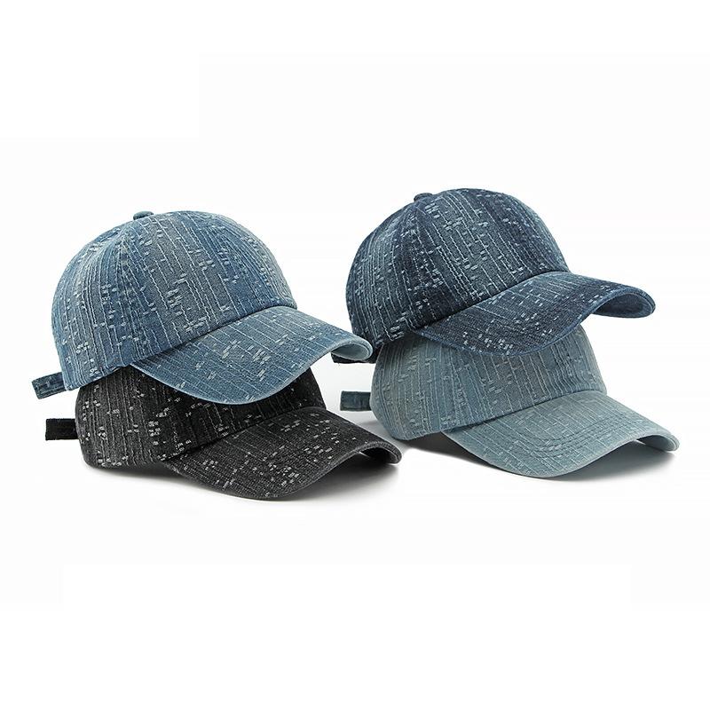 Herbst Winter Denim Baseball Kappe Frauen Jacquard Kappe Im Freien Sonnenschutz Hut Pferdeschwanz Panama Kappe