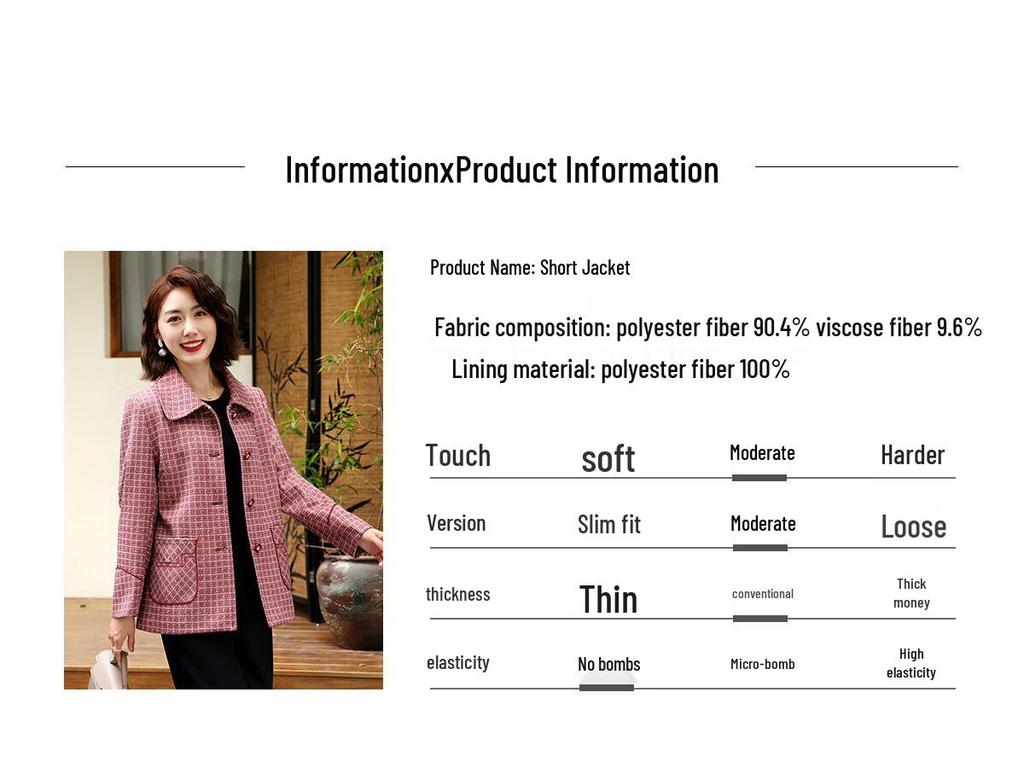 Yuzhaolin Women's Mid-Aged & Elderly Wool Blend Coat