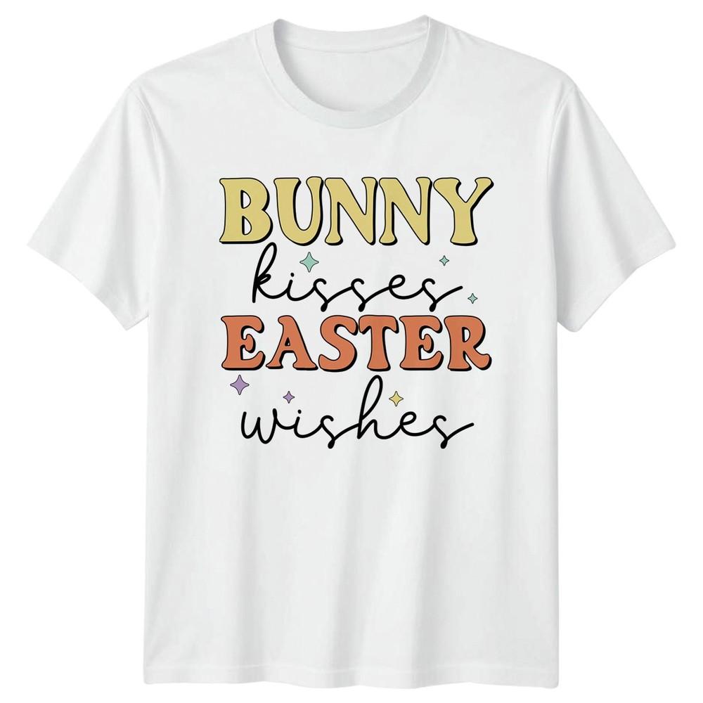 Bunny Kisses Easter Wishes Unisexs TShirt Bunny Easter Gift For Her S