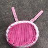 Adjustable Leather Straps Front Handlebar Basket Handwoven Cycling Handlebar Basket  Girls Bike