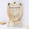 GECKO Kalimba 8-Key Beginner's Set, Thumb Piano with Cute Cat Design, Made of Camphor Wood, Includes Gift Case & Box, Adjustment Hammer, Strap, and