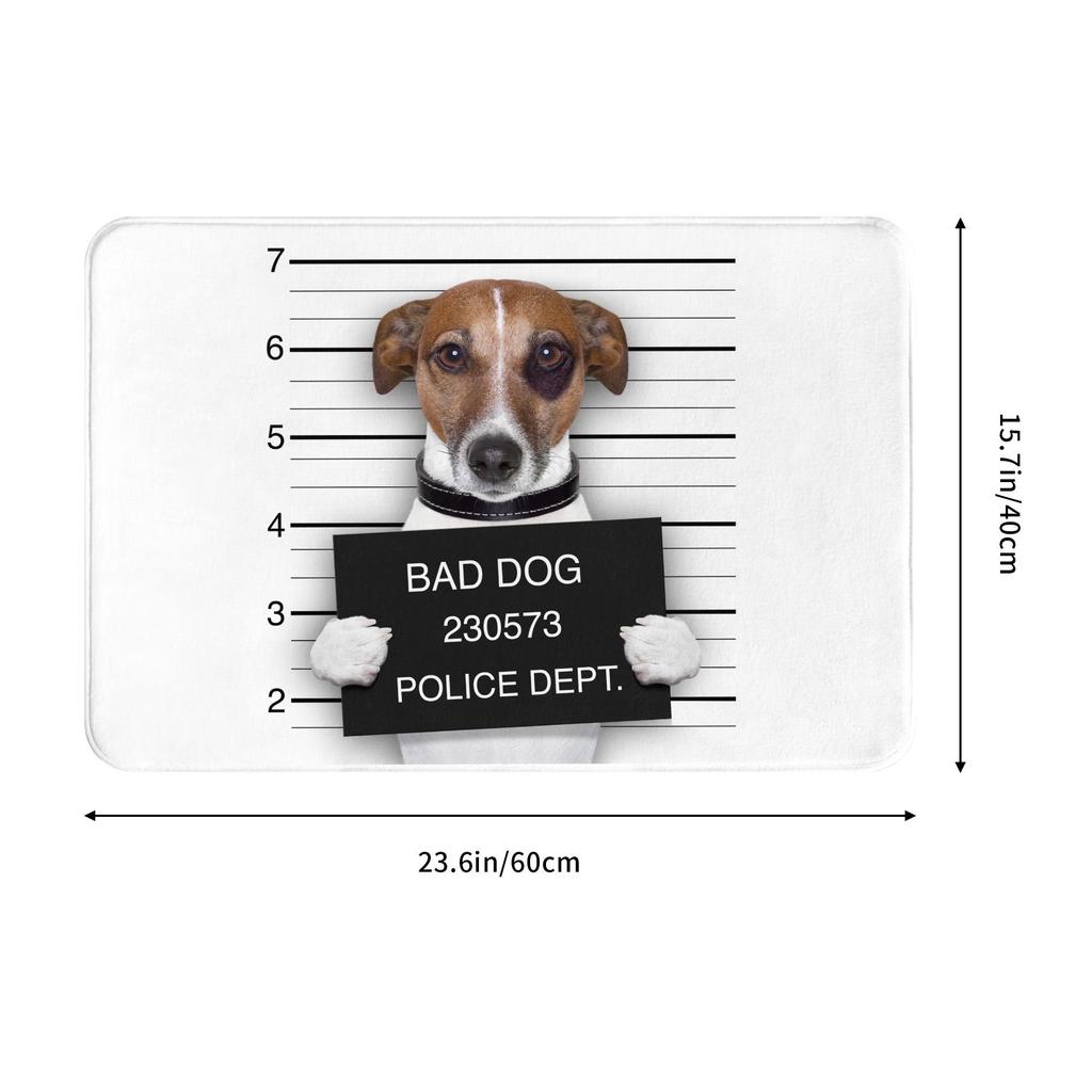 Bad Dog Jack Russell Terrier Floor Door Bath Kitchen Mats Anti-Slip Indoor Animal Doormat Bedroom Balcony Entrance Carpet Rug