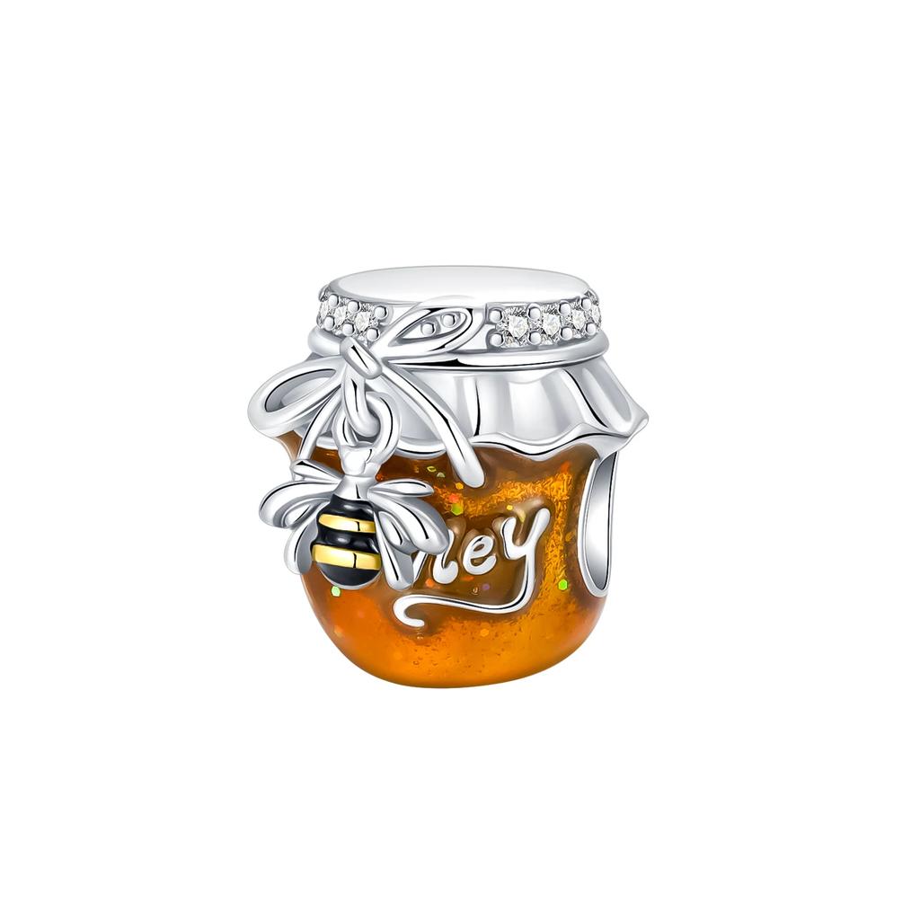 Kupfer Bienen Honigglas Gelbe Serie Anhänger Charm Passend Armband DIY Perle Frau Premium Schmuck Valentinstag Geburtstagsgeschenk