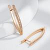 Rose Gold Color V Shape Long Earrings For Women Girl Fashion Natural Zircon Accessories High Quality Daily Jewelry