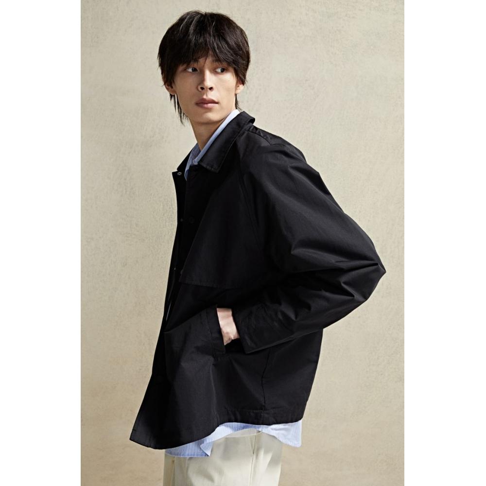 H M Loose Fit sHirt Jacket Black