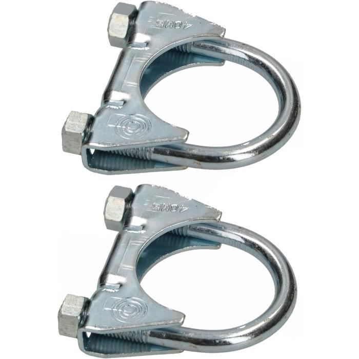 Lotto di 2 colliers de serrage pour tuyau d'échappement - 40 mm - pour montage d'antennes, de tuyaux, de mâts - KOTARBAU®