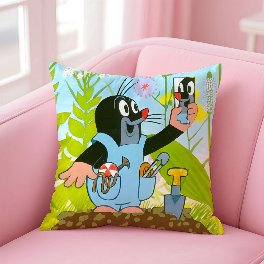 T-The Little MoleS Cushion Cover Home & Car Multi-Scene Pillow Cover - Reversible, Soft & Durable for Daily Use