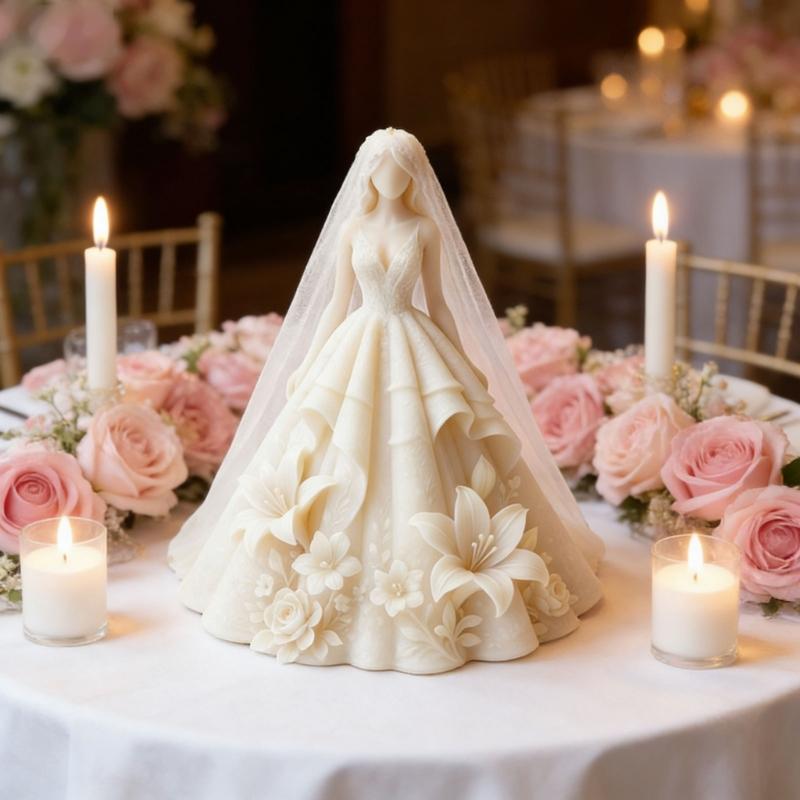 Romance Wedding Themed Silicone Candle Mould for Handmade Crafting Allowing Creation to Enhances Ambiances at Event