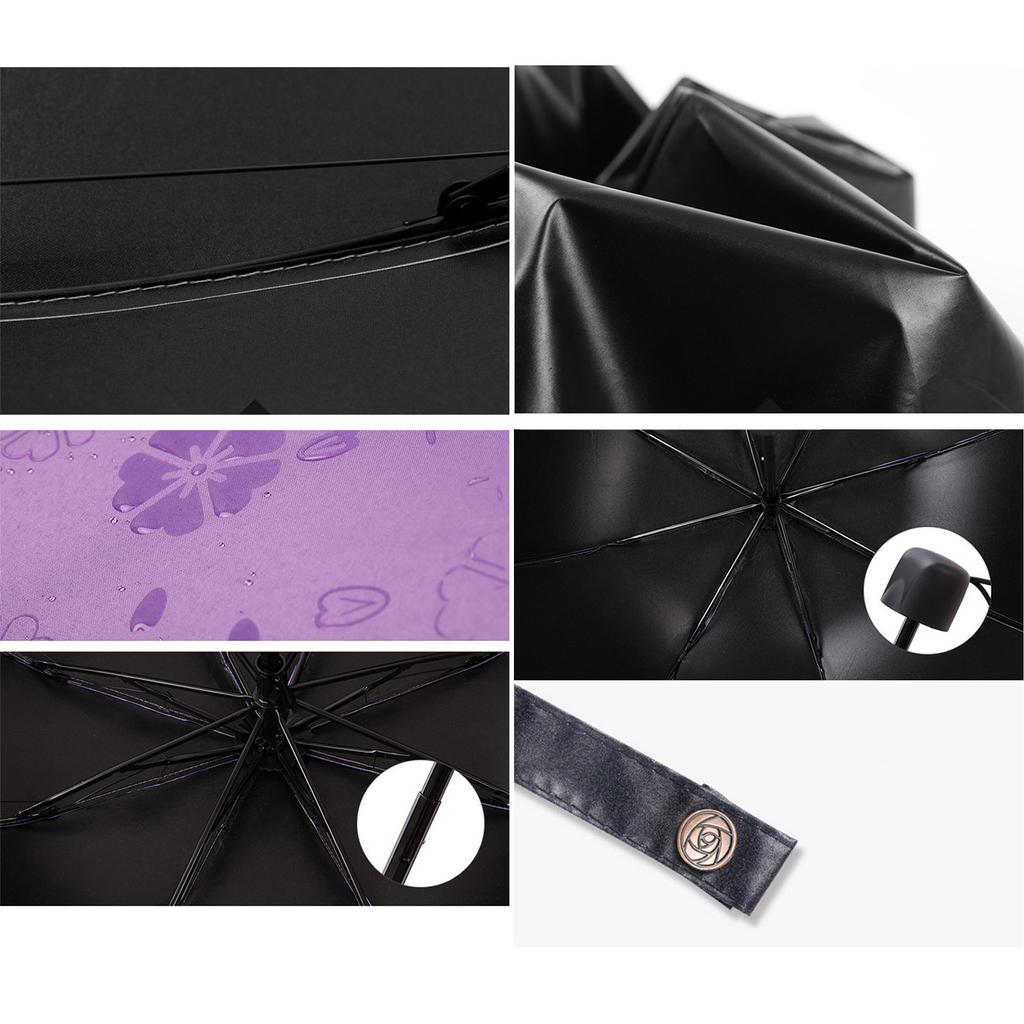 Creative Umbrella Water Flowering Umbrella 3 Folding Sun Rain Umbrella Windproof Manual Umbrella for Women Outdoor