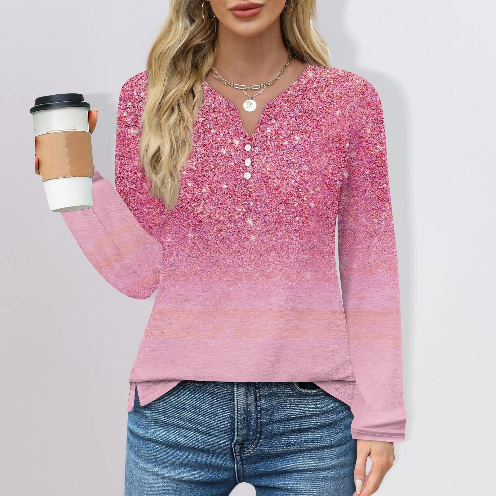 Жен. Футболка Футболка Пуговицы Цветочный принт Длинный рукав Повседневные Выходные Мода — фото 9