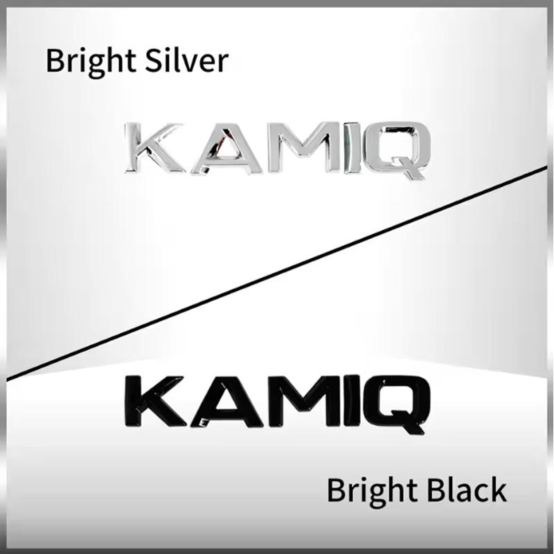 JBIW9 3D Metal Car Rear Trunk Emblem Chrome Badge Sticker For SKODA OCTAVIA SUPERB KAROQ FABIA RAPID 4x4 YETI Letter Logo Decor