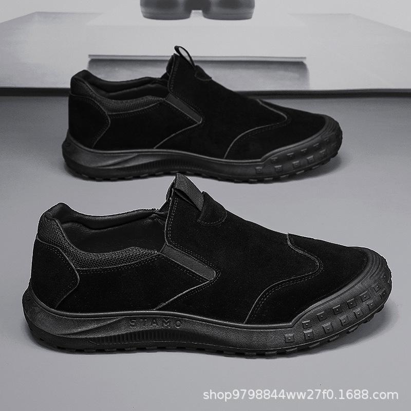 

Чоловіче взуття 2025 літо нове чоловіче дихаюче взуття-сліпони, універсальне модне взуття, повсякденне взуття для роботи, взуття для хайкінгу 44 чорний