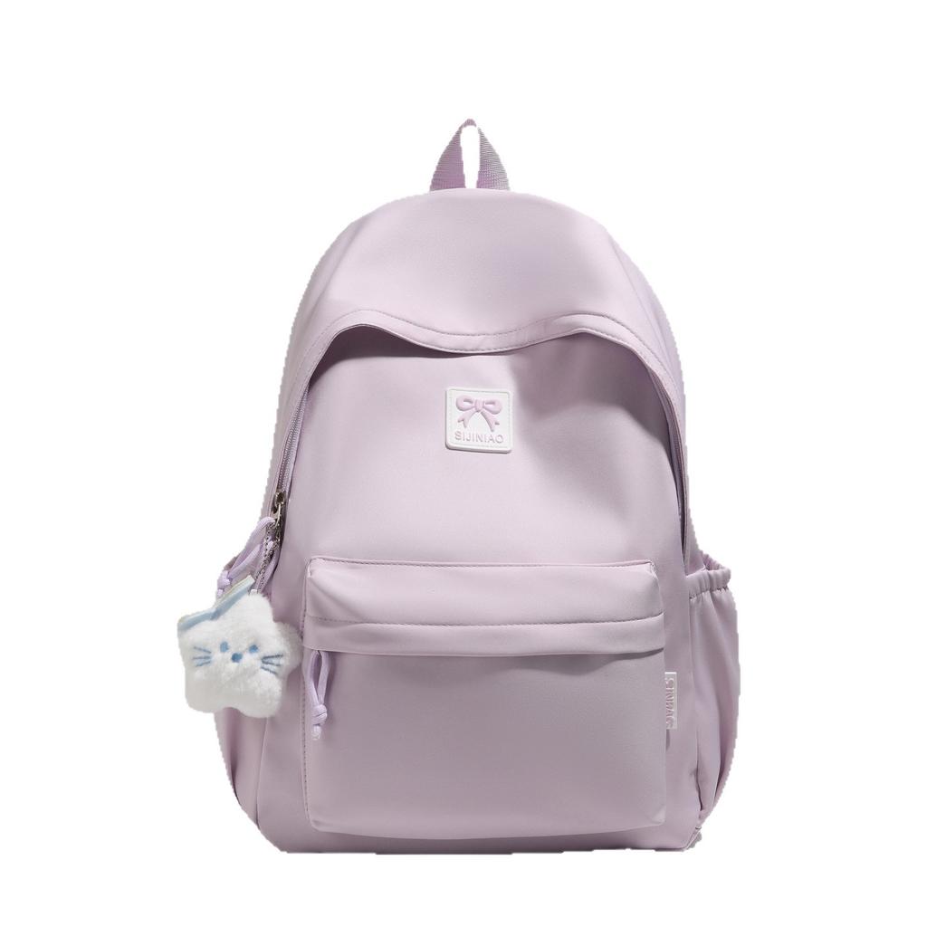 Schoolbag new schoolbag female ins cute junior high school students large capacity campus backpack primary and secondary school students solid color