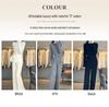 Chic Autumn/Winter Cashmere Two-Piece Set: Women's Loose Knit Sweater & Wide-Leg Tie-Waist Pants