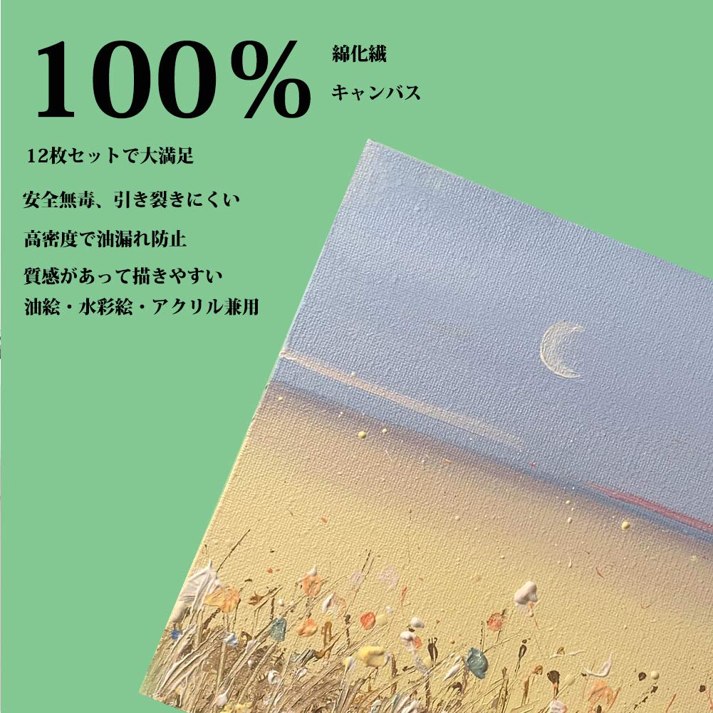 YTOPRO Canvas 12 Sheets Set Wooden Frame Oil Painting Stretched Canvas Art Supplies Thick Cotton Oil Leak Prevention Suitable for Watercolor Oil and