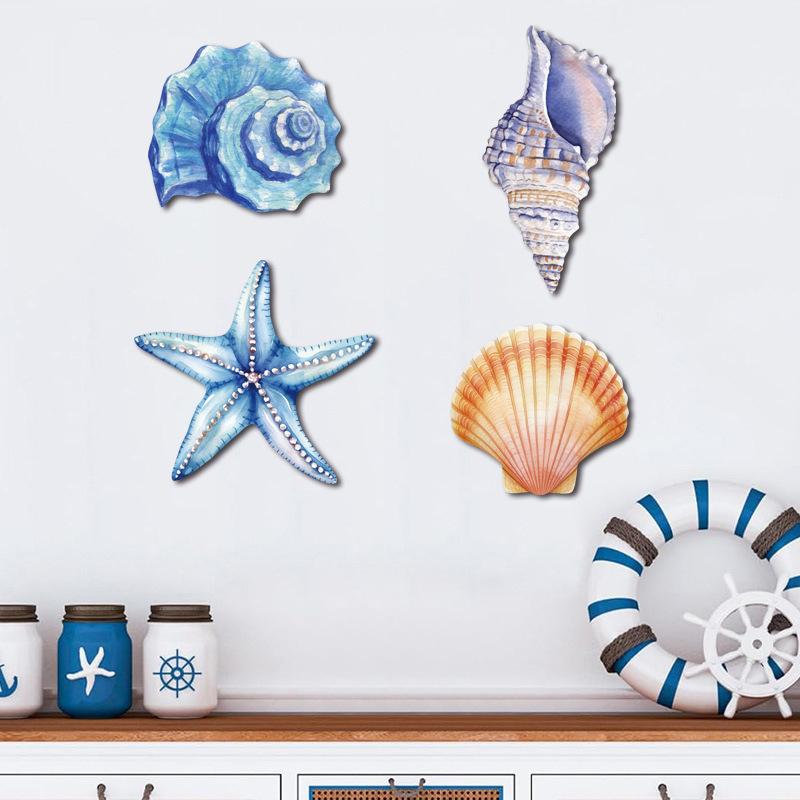 1SET New Nordic Bathroom Wall Decor Wooden Brand Coast Wooden Nautical Summer Bedroom Wall Decoration Wood Crafts