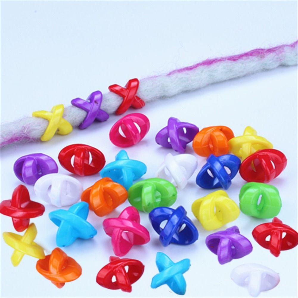 

30pcs/set Colorful Braided Loose Beads Plastic Hair Braid Tubes Big Hole Dreadlock Bead African 30pcs/set(random color)
