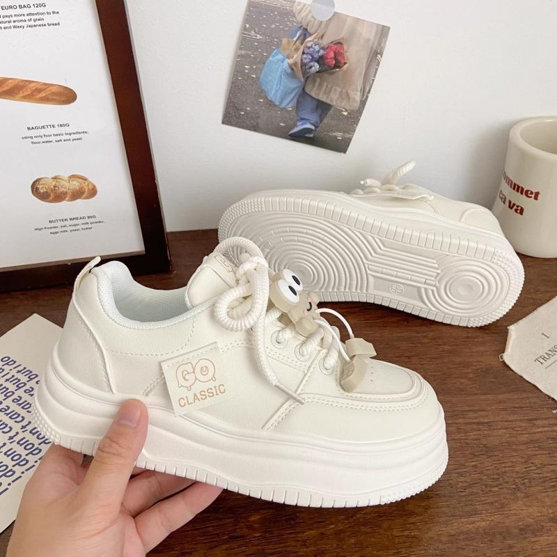 Milk white muffin women's platform summer new chic niche ugly cute bread shoes sports board shoes