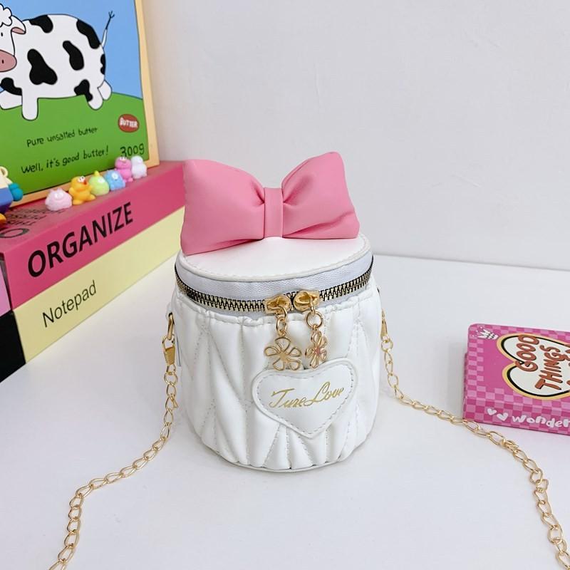 Solid Bow Color Children Cute Butterfly Knot Water Bucket Bag Daily Use Casual