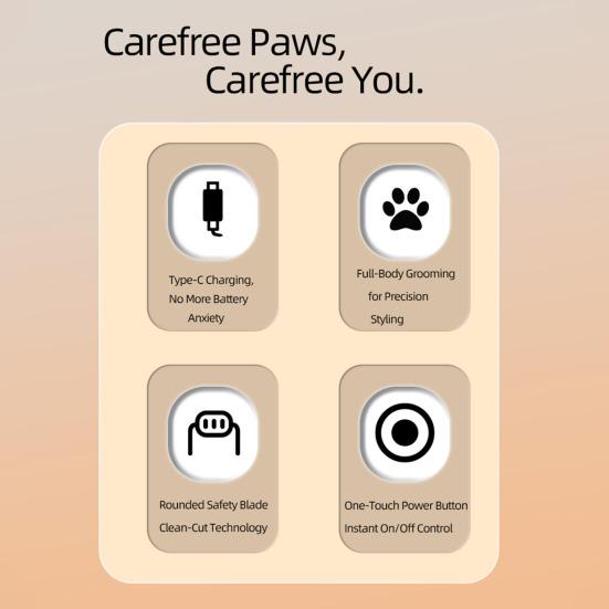 Trymer do łap psa Cichy Szerokie Ostrze Trymer do łap zwierząt Bezprzewodowy Elektryczny Trymer do pielęgnacji zwierząt na łapy Uszy Twarz Zad